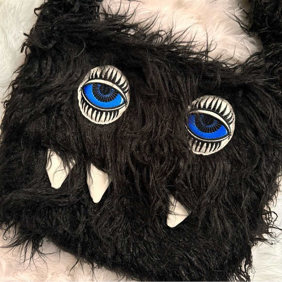 🍓[ Dolls Kill ] Trickz N Treatz Fuzzy Fiend Satchel Flap Purse - Picture 12 of 13